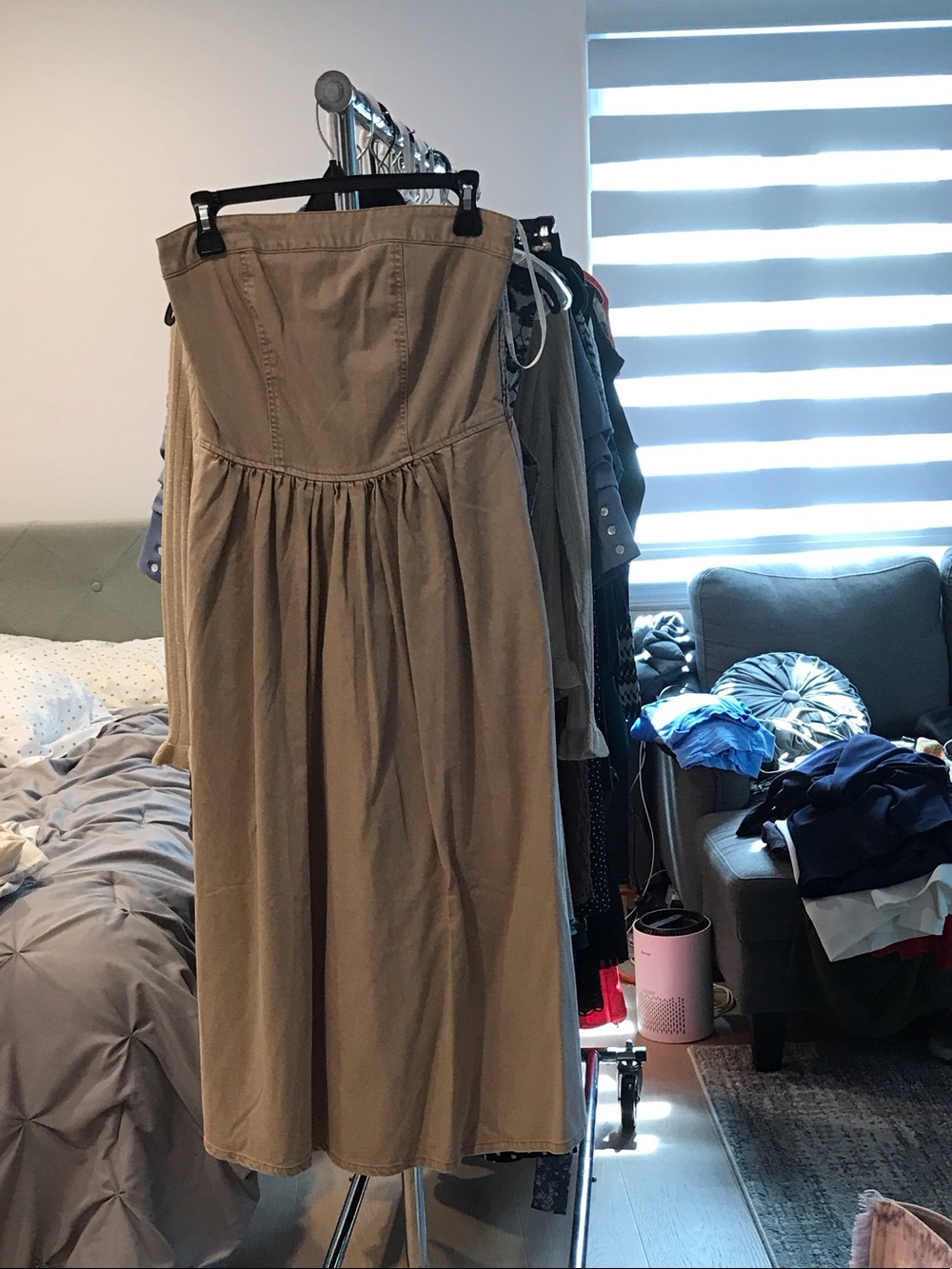 Young Fabulous & Broke Strapless Tan Midi Dress